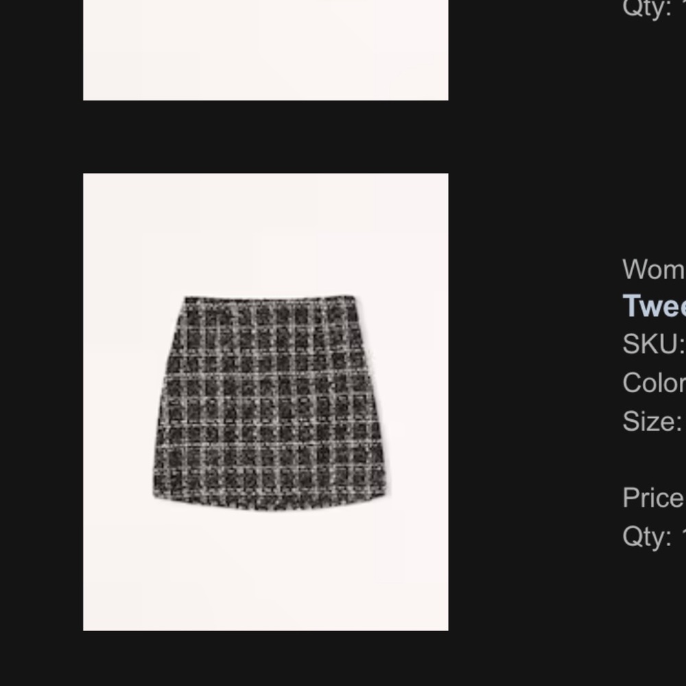 NWT | Abercrombie Tweed Mini Skort | color no longer available! | size L